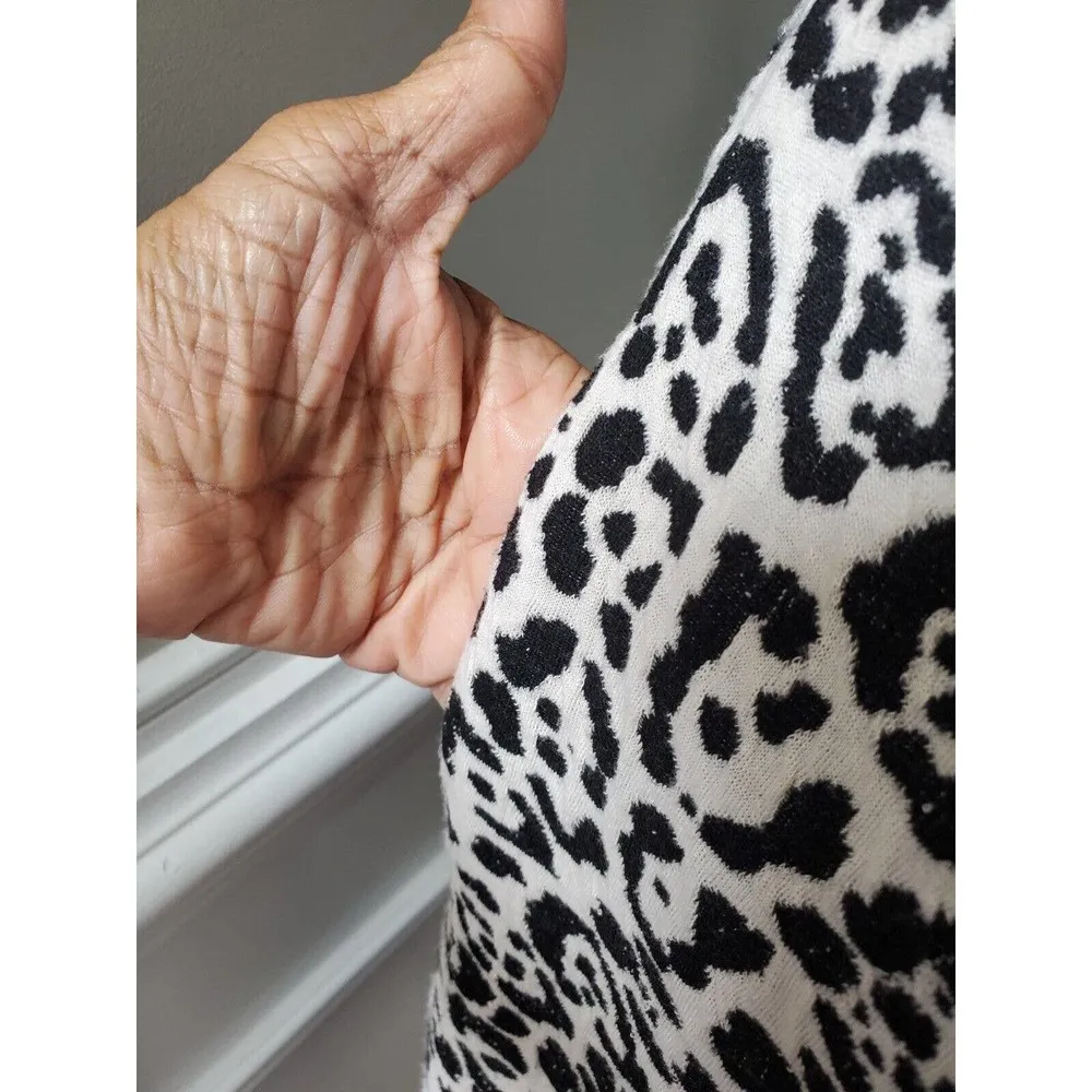 Muse Women's Black & White Polyester Round Neck Sleeveless Knee Length Dress 14 - Image 5