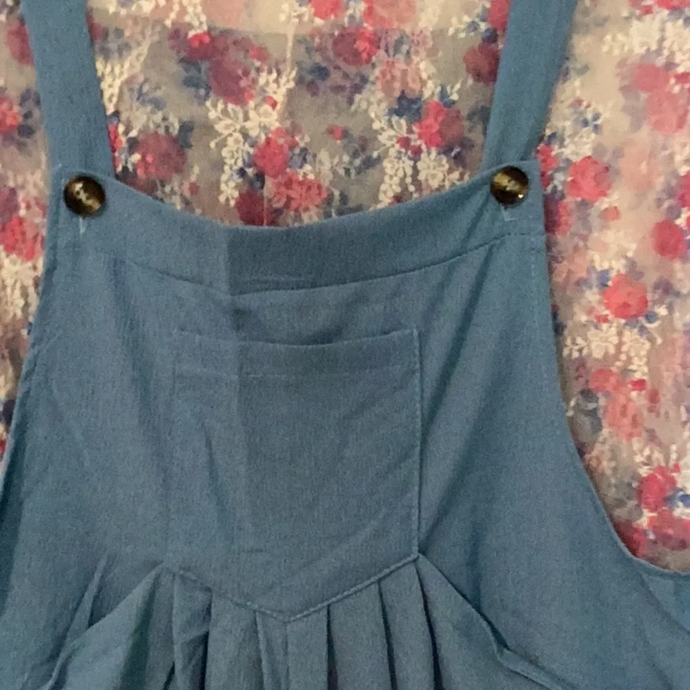 Blue jumpsuit with pockets side zipper NWOT cute with a lace top sold separately Size undefined - Image 4