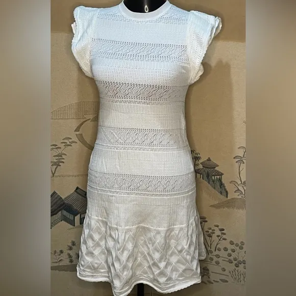 Zara crochet mesh white dress - Image 2