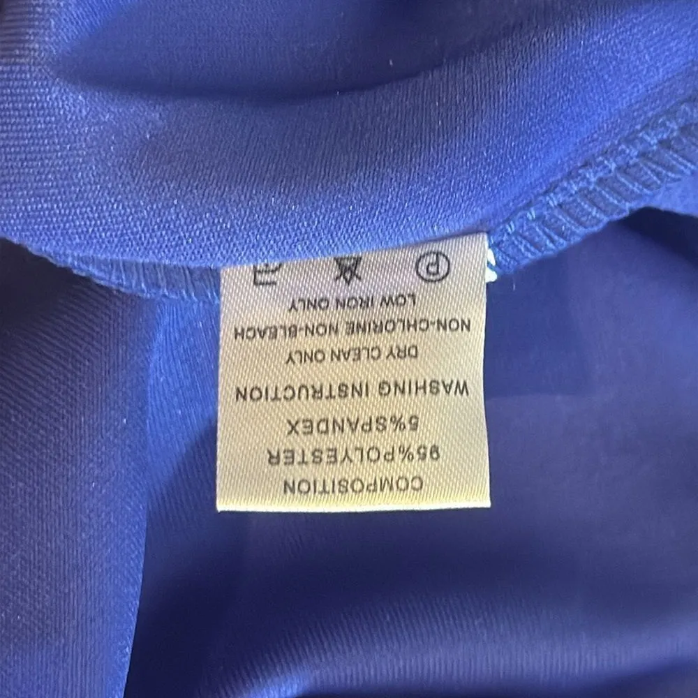 Women’s Blue Long Sleeve Midi Pencil Dress with Bow Detail Size M NEW Size M - Image 14