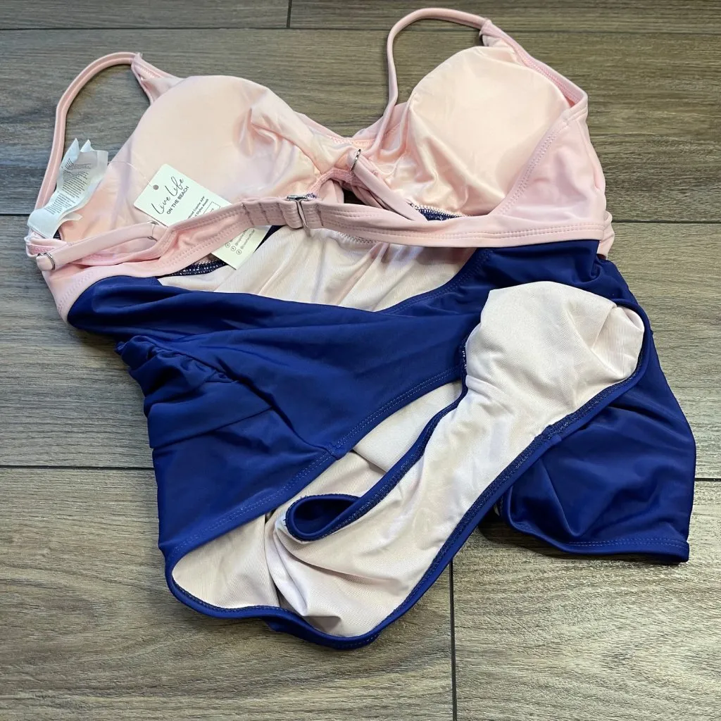 Cupshe Two Tone Cutout‎ One Piece Swimsuit Women's  XL Tummy Control Twisted NEW - Image 5