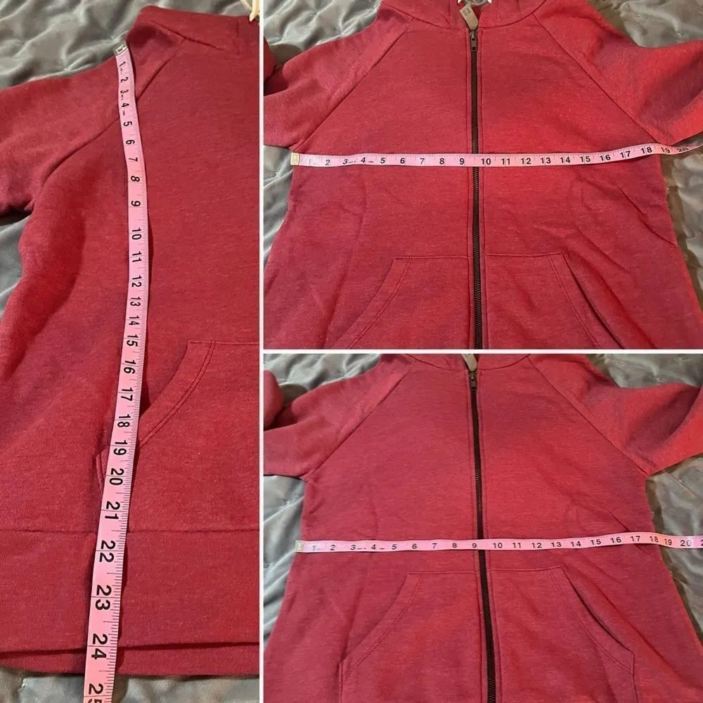 Modcloth Next Level Love My Ugly Christmas Sweater Zip Hoodie Sweatahirt Red L - Image 10