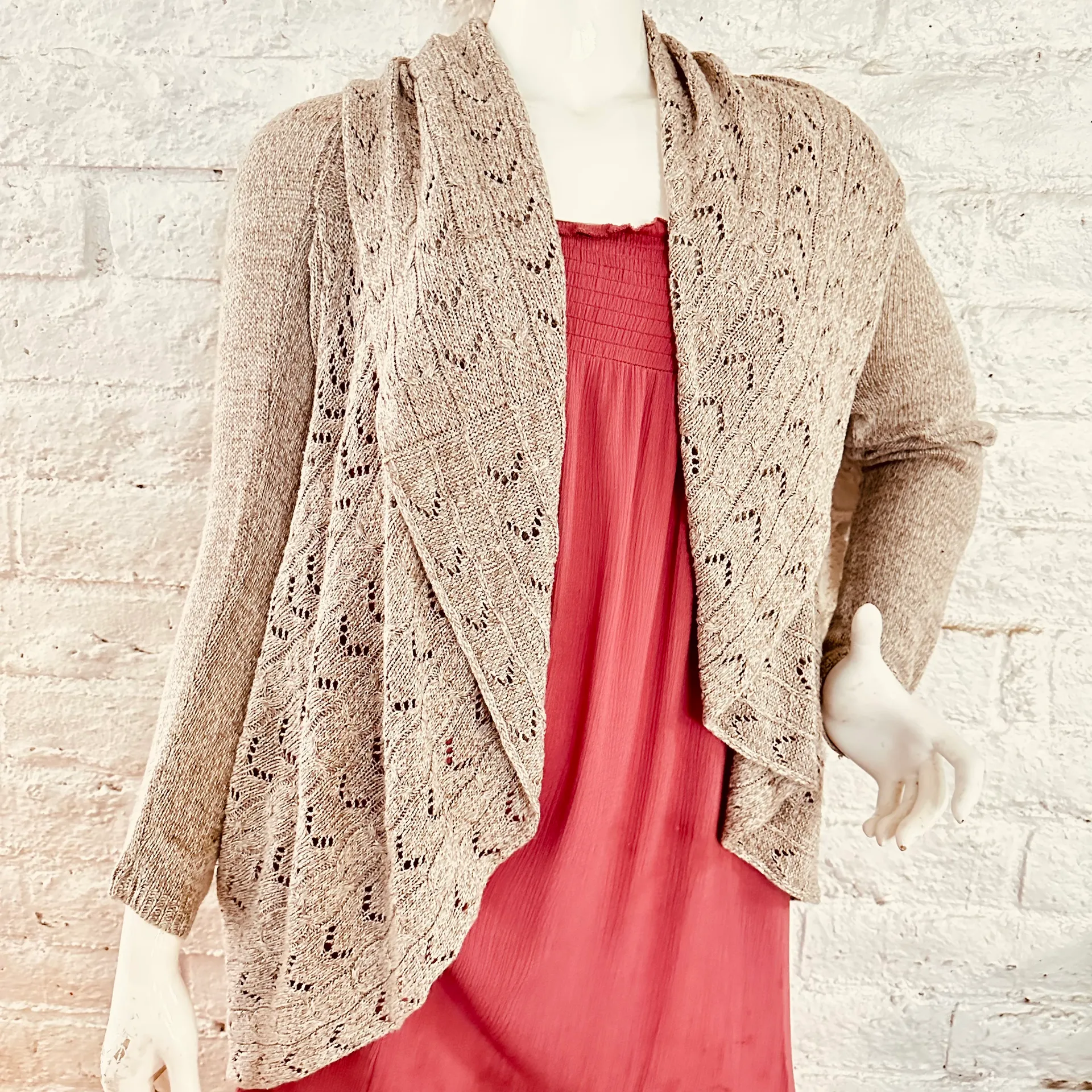 Women Brown Cardigan L - Image 8