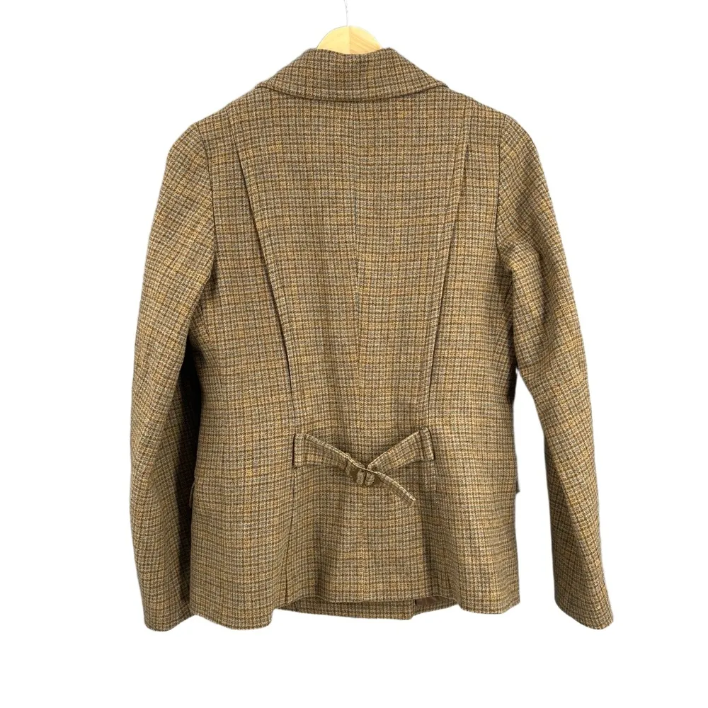 Pendleton Wool Jacket Brown Checked Double Breasted Thomas Kay Collection Size 8 - Image 4