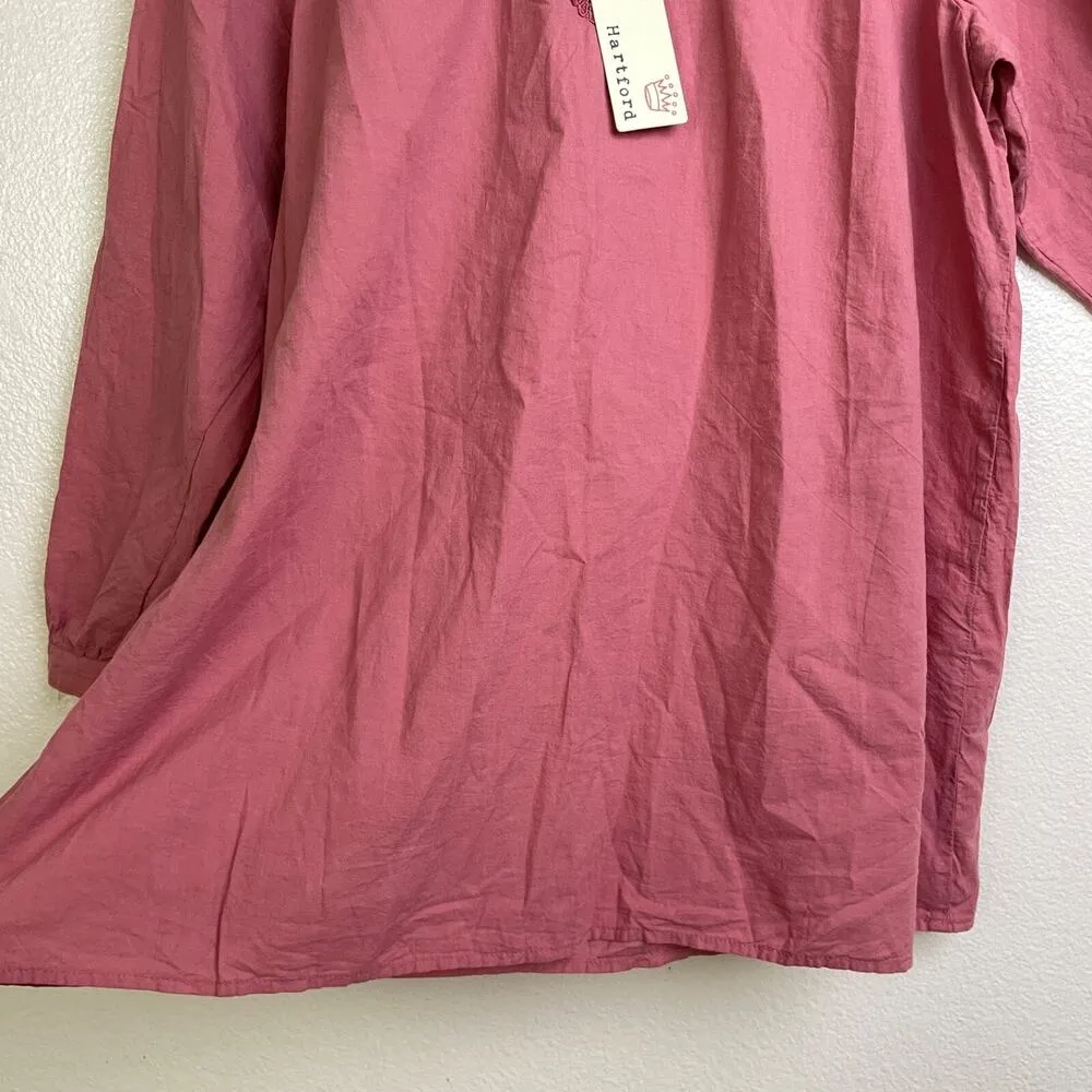 Hartford Womens Cold Shoulder Tunic Top Pink Long Sleeve Cotton Womens Size 5 - Image 4