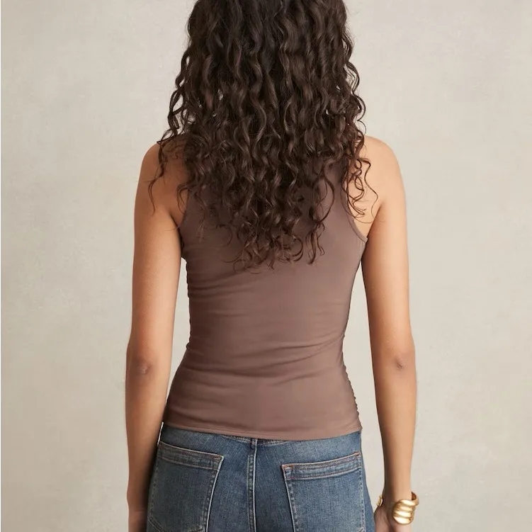 MADELYNNE  
RUCHED-SIDE‎ JERSEY TOP IN MINK - Image 2