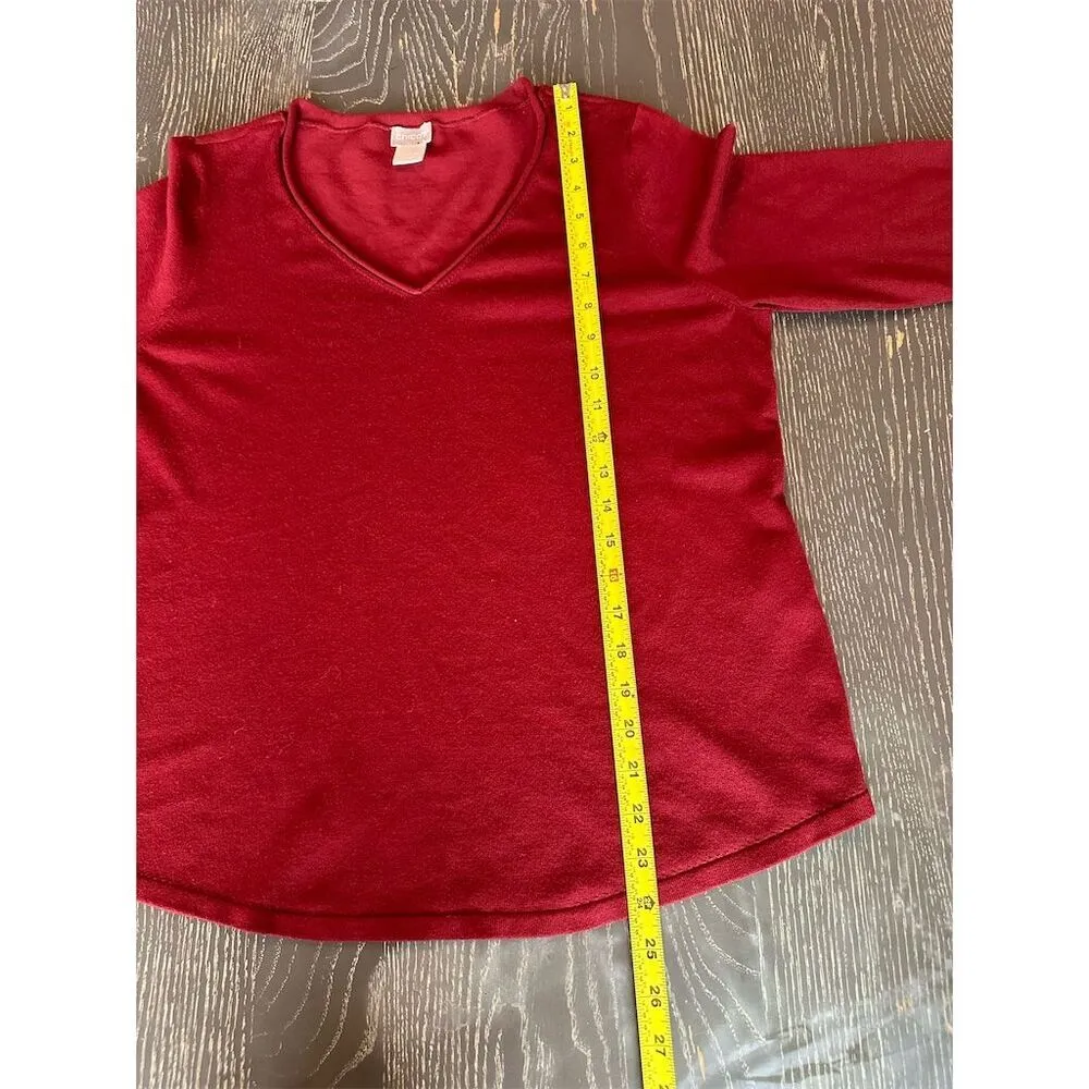 Chico's Women's V-Neck Pullover Sweater Red Long Sleeve Size M - Image 7