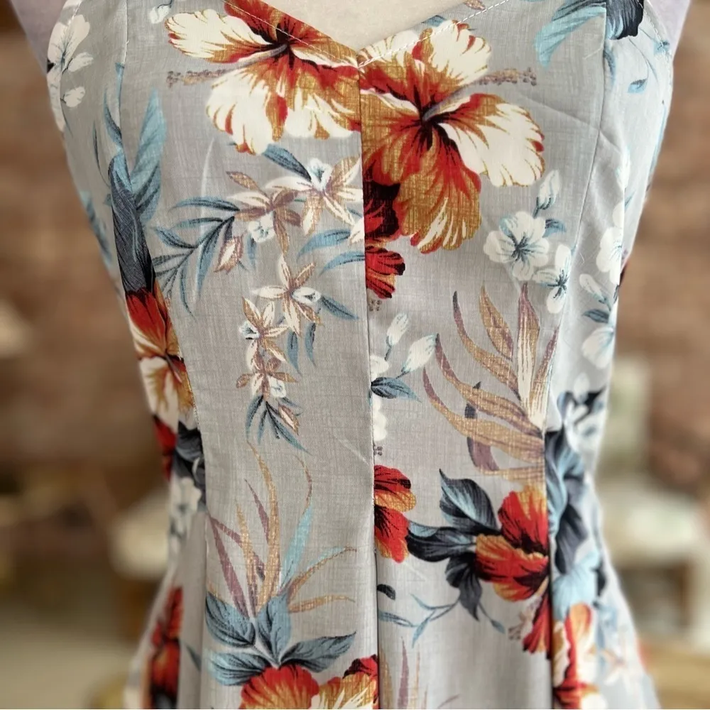 Soieblu Dress Mini Grey Floral Skater Sleeveless S Garden Sundress Party Chic - Image 5