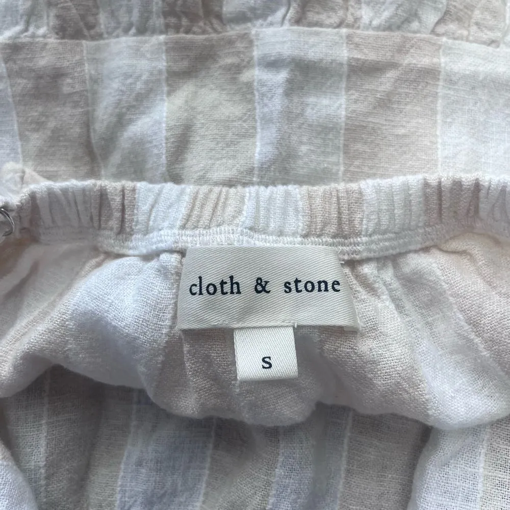 Anthropologie Cloth & Stone Striped Linen Blend Tiered Maxi dress size‎ s - Image 4