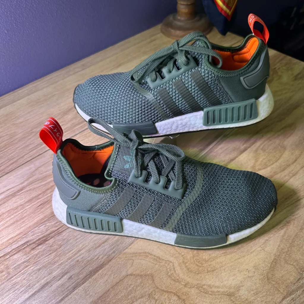 adidas Green and Orange Athletic Shoes - Image 2