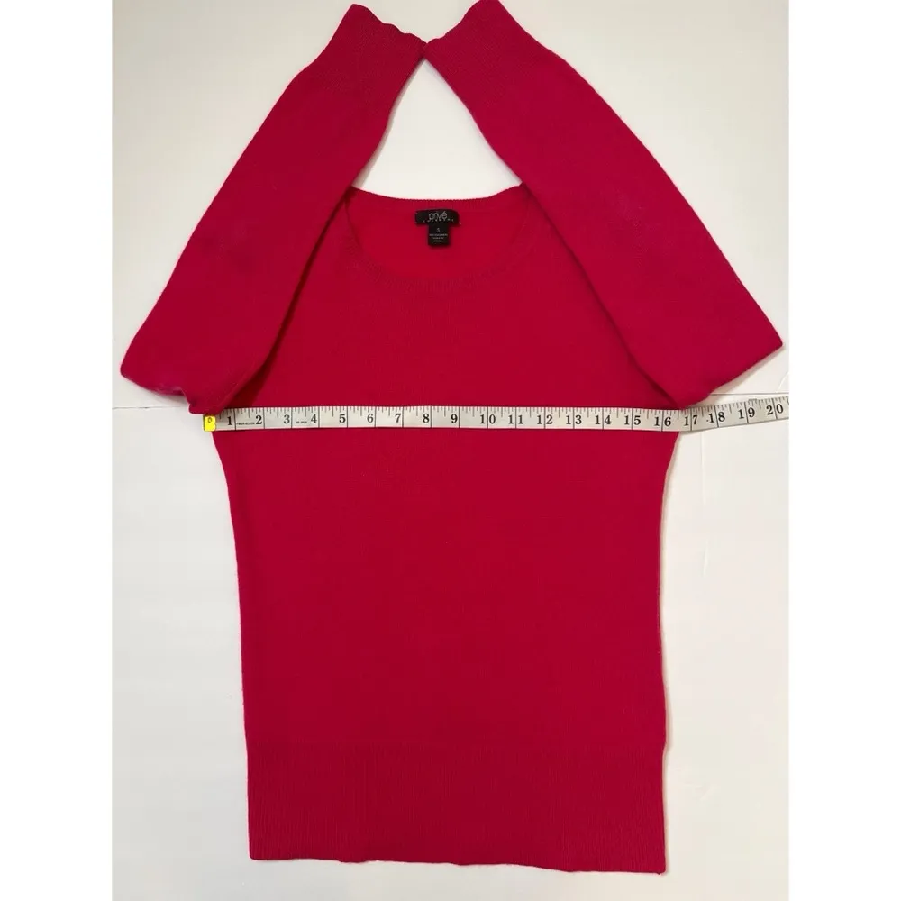 Privé Magenta Cashmere Long Sleeves Crewneck Sweater Sz S Women Pink - Image 3