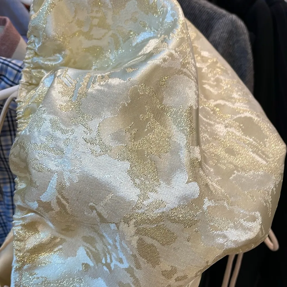 LUCY IN THE SKY GOLD CREAM METALLIC MINI DRESS SIZE XL - Image 11