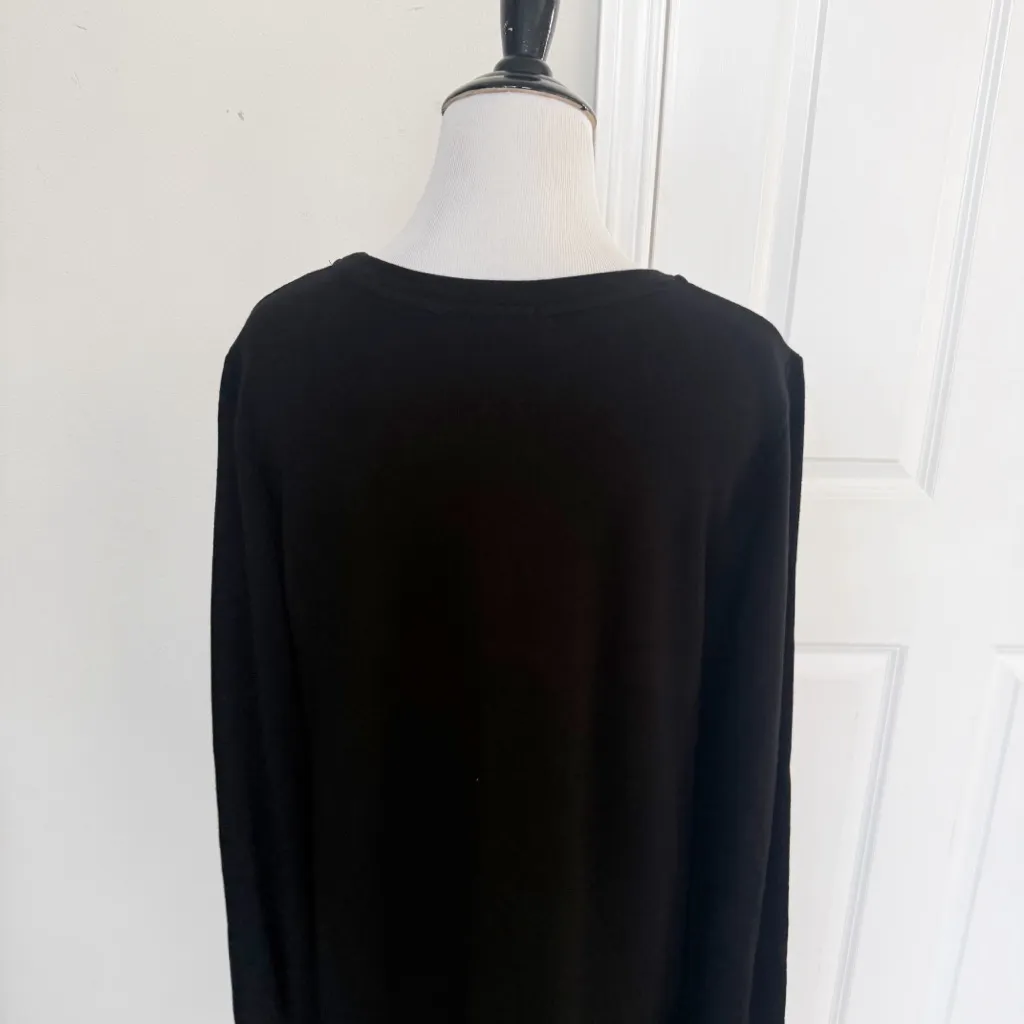 Amour Vert Rose Luxe Fleece Dress in Black size Large - Image 5