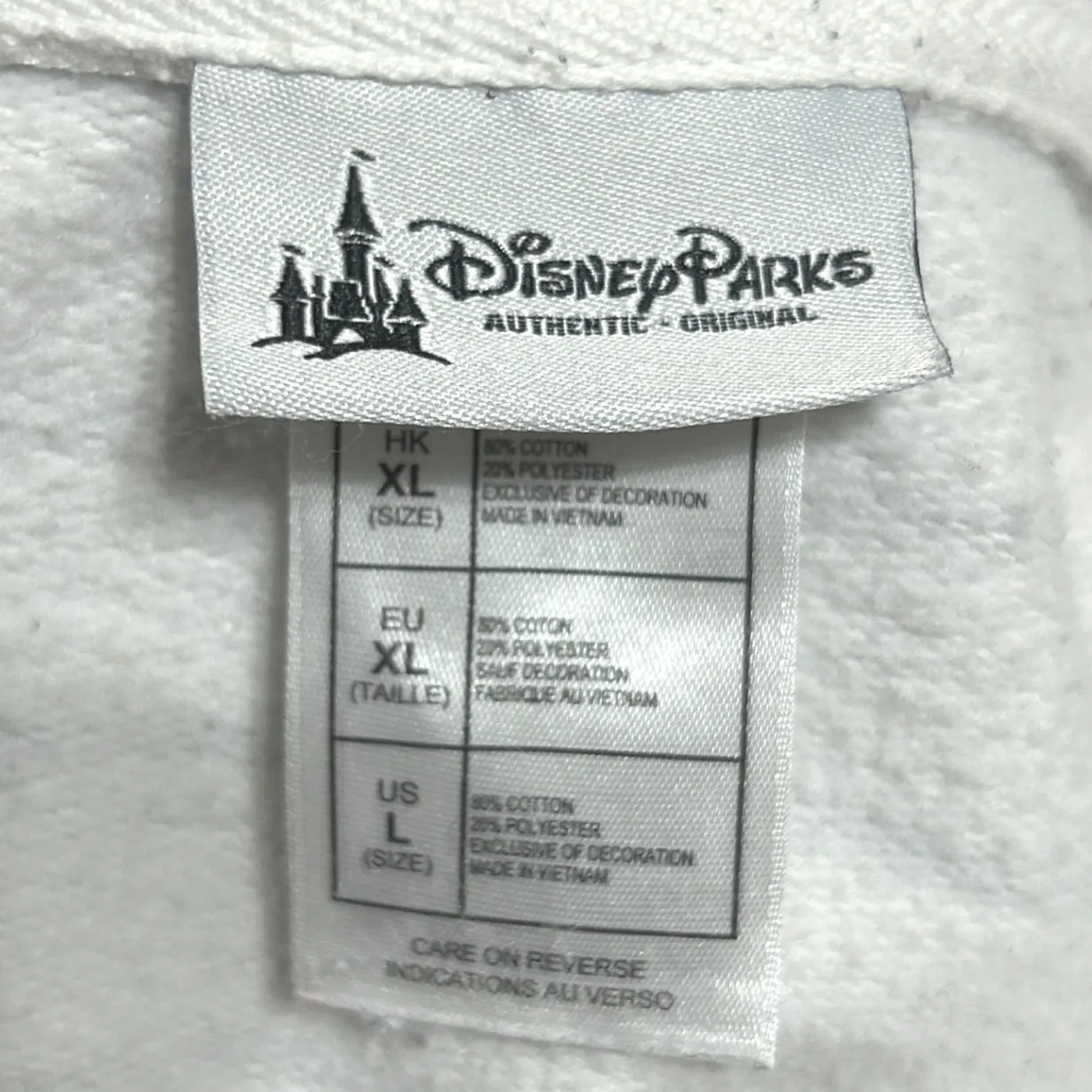 Disney Parks Women Hoodie L Gray Stripe Walt Disney World Applique Resort‎ Cozy White Size L - Image 6