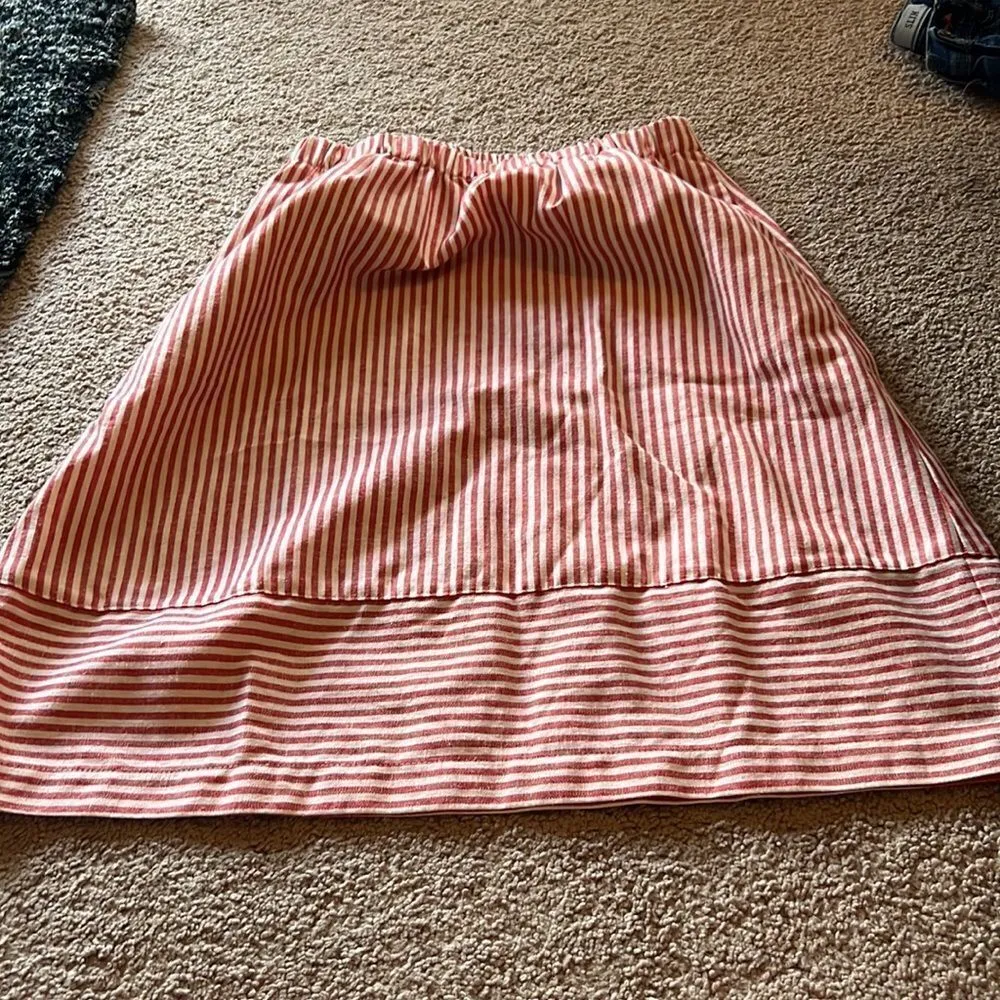 J crew red and white stripe skirt xs - Image 2