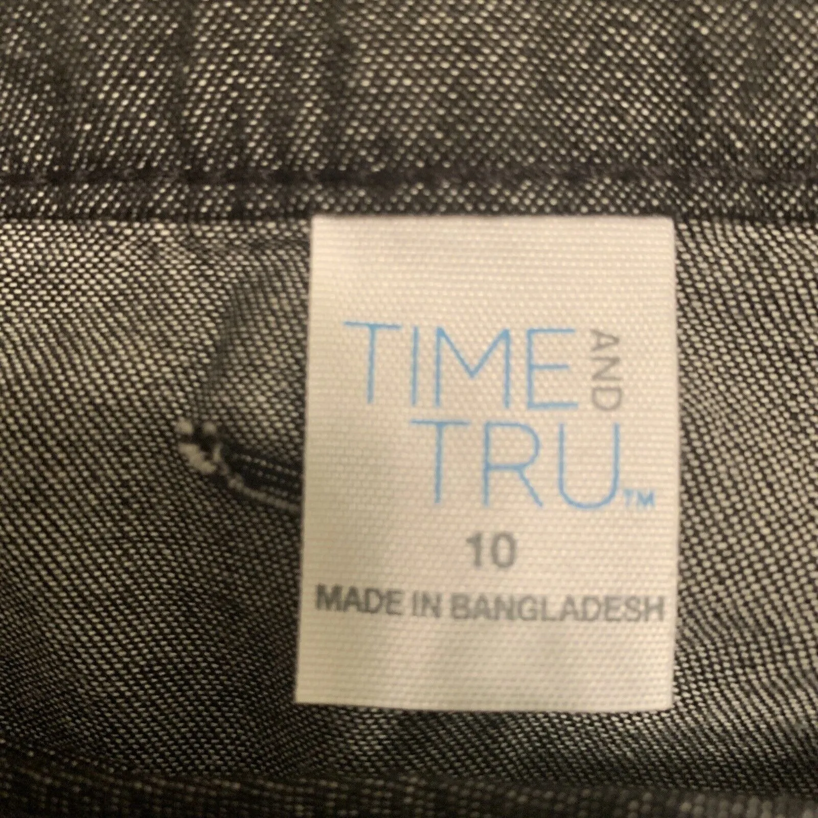 Time & Tru Women's Western Black Button Up Tiered Denim Jean Skirt Size 14 - Image 10