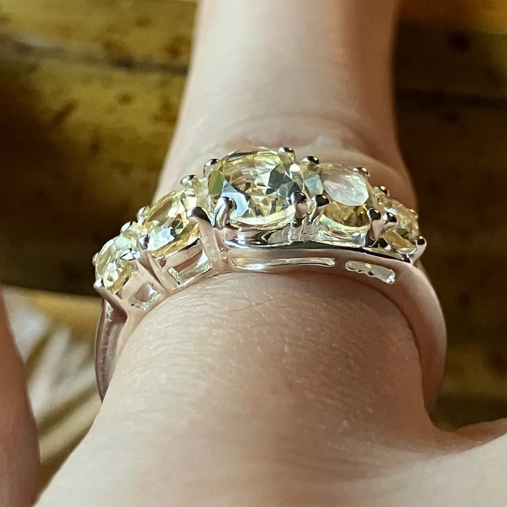 Natural Citrine Sterling Silver Ring Size 6 - Image 2