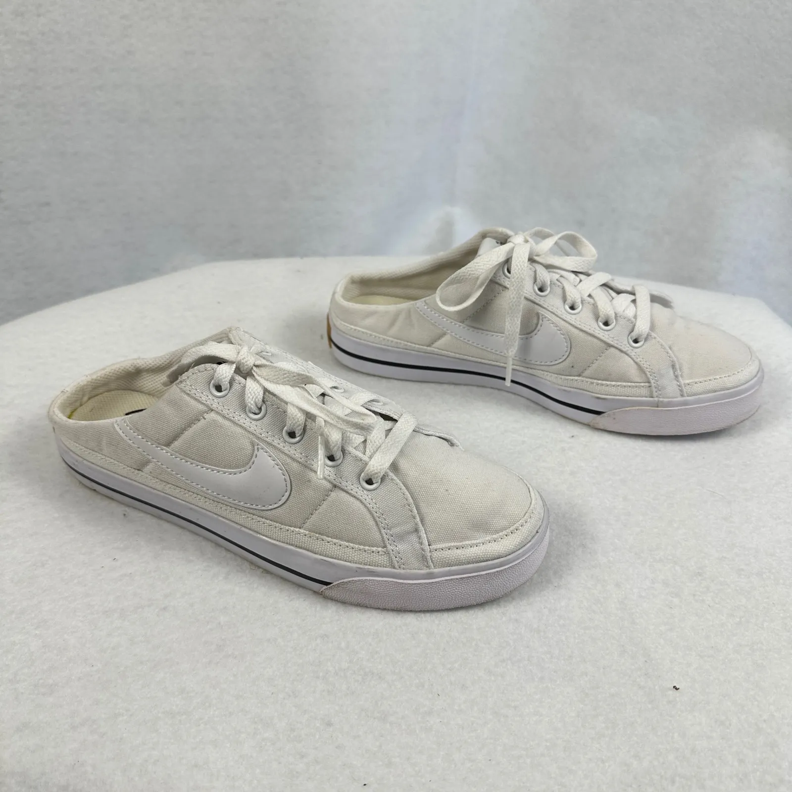 Nike Court Royale 2 Low Mules Canvas White Sneakers Shoes Women US 7.5‎ EU 38.5 - Image 3