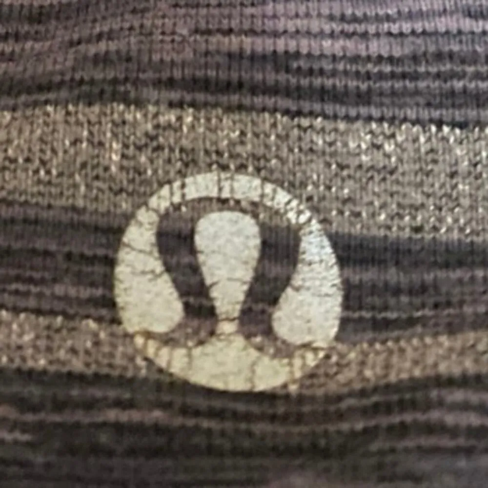 Lululemon 50 Rep Blue Striped Sleeveless Racerback Sports Bra Crop Tank Top Sz 6 - Image 3