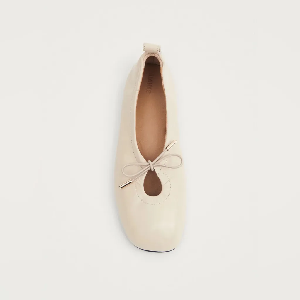 ALOHAS Rosalind Cream Leather Ballet Flats | 37 - Image 2