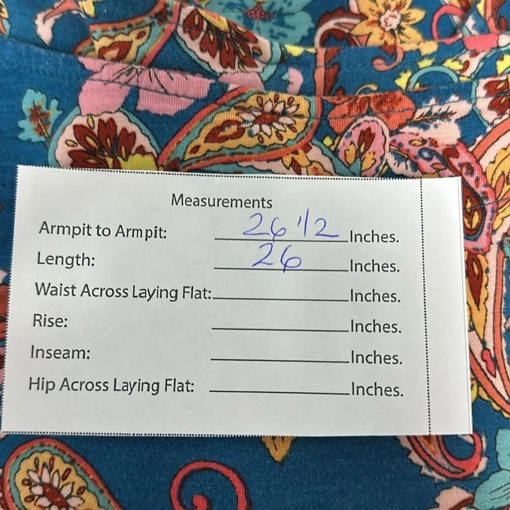 Womens Top Multicolor Paisley Boat Neck Split 3/4 Sleeve Sz XL - Image 9