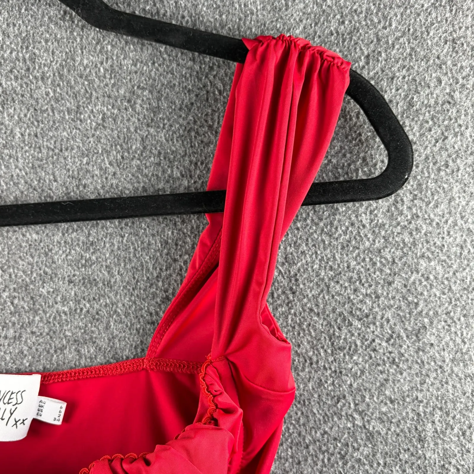 Princess Polly Candyce Red Ruffle Bustier‎ Crop Top Underwire Bra Size 2 - Image 4