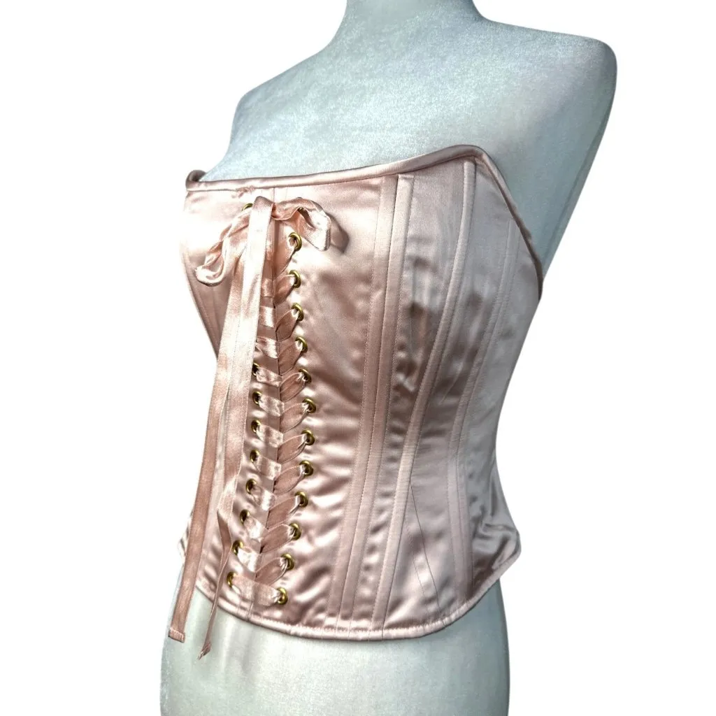 LoveShackFancy Lucarelli Top in Pink Pearl 2 New Womens Corset Strapless - Image 8
