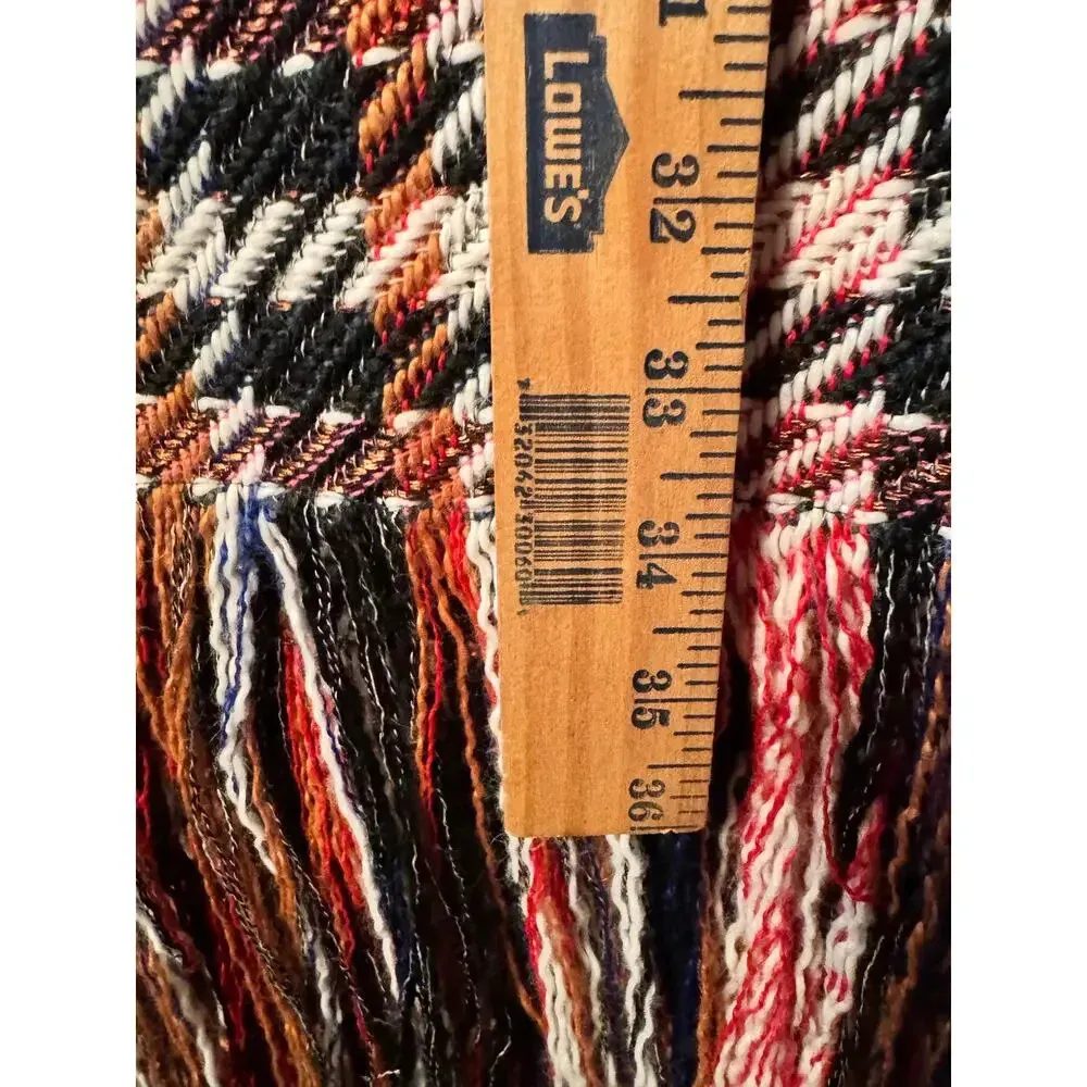 Cabi Regency Coat Wool bled plaid tie waist M ffringe hem detail Fall chic - Image 7