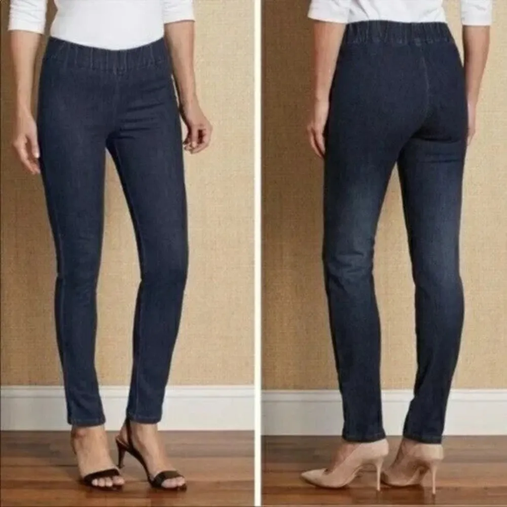 Soft Surroundings Denim Metro Pull On Legging Elastic Waist Jeans Size XS Petite - Image 6