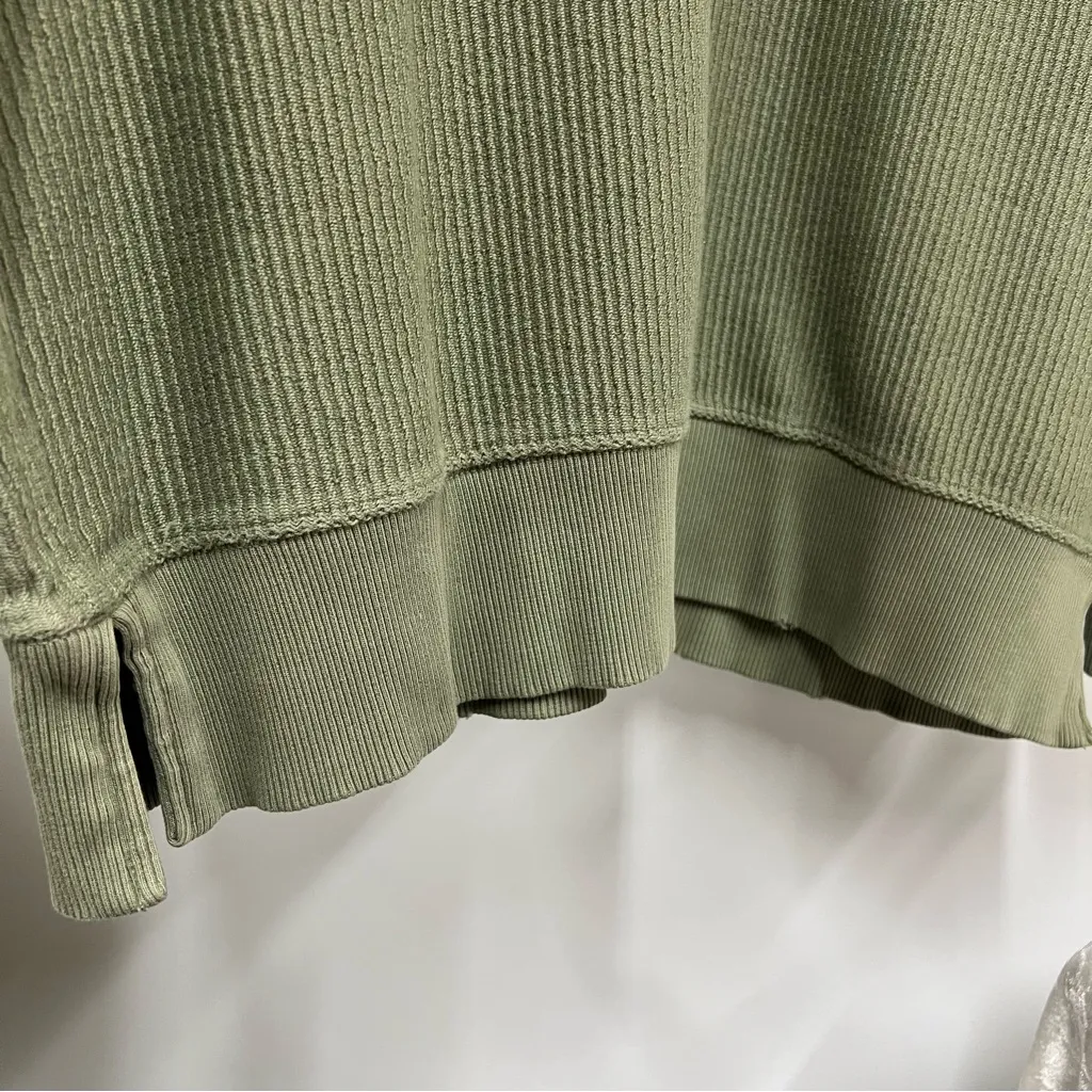 Aerie xs textured big chill oversized ribbed crewneck sweater distressed - Image 3