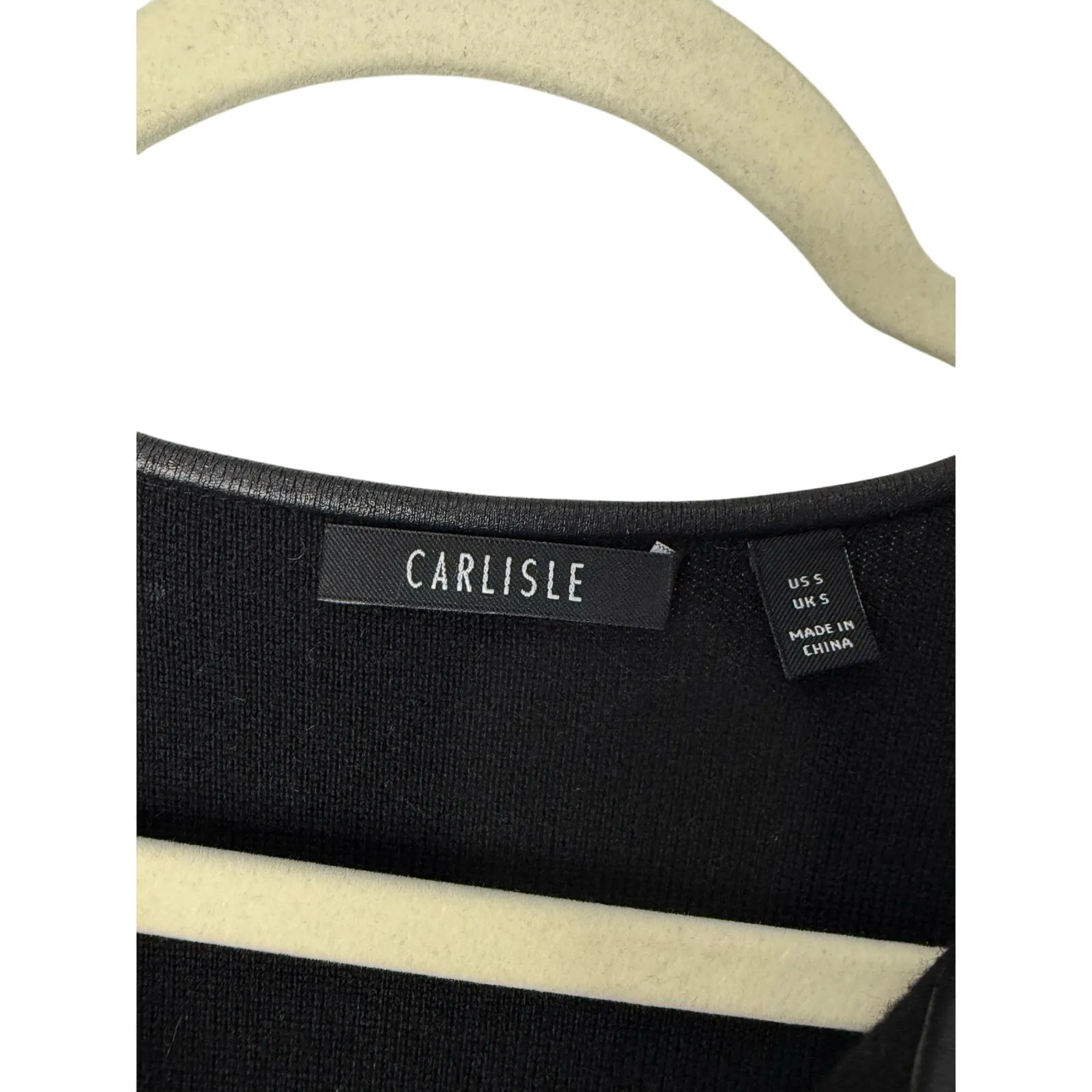 Carlisle Merino Wool Faux Leather Trimmed Jacket Cardigan Women S Quiet Luxury - Image 4