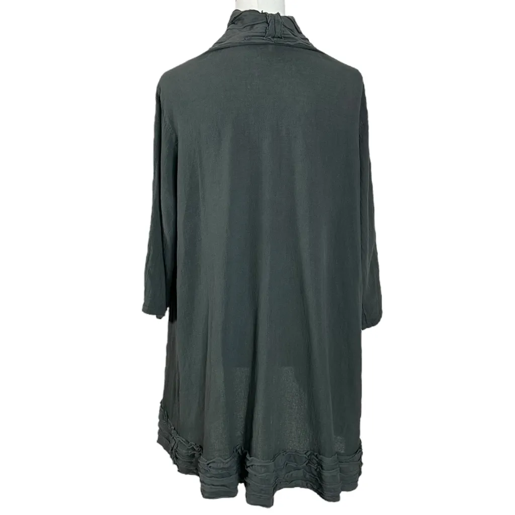 Oh My Gauze! LagenLook Bohemian Slate Gray Gauze Cardigan Kimono Small Medium - Image 4