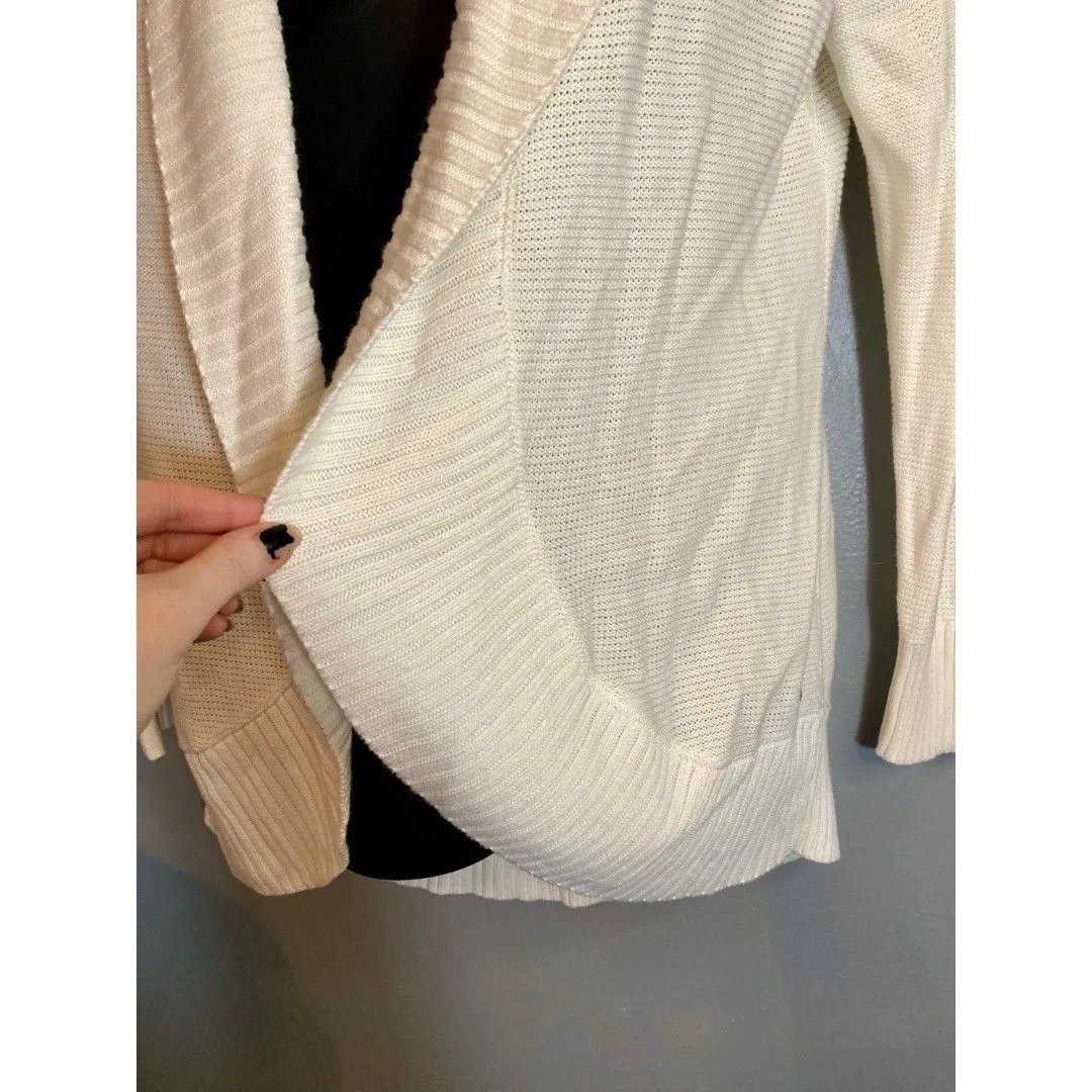 eddie bauer white knit open front cardigan - Image 4