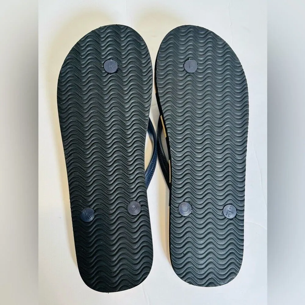 Eve Flip Flops Striped Women's‎ 9/10 Blue Tan Summer Beach NWOT Size undefined - Image 3