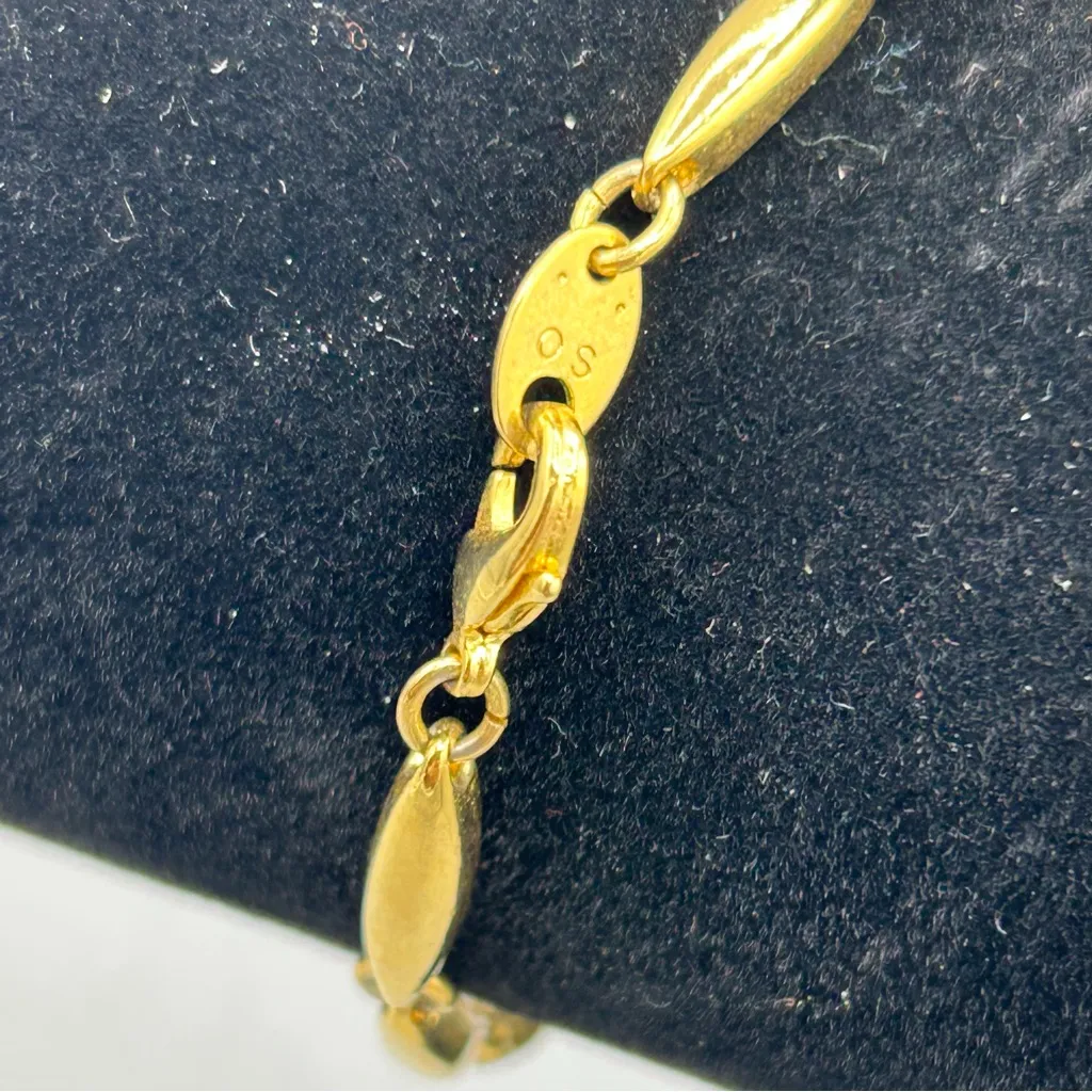 Vintage Gold Tone Link Bracelet | Minimalist Oval Chain | 7.25” Classic Jewelry - Image 5