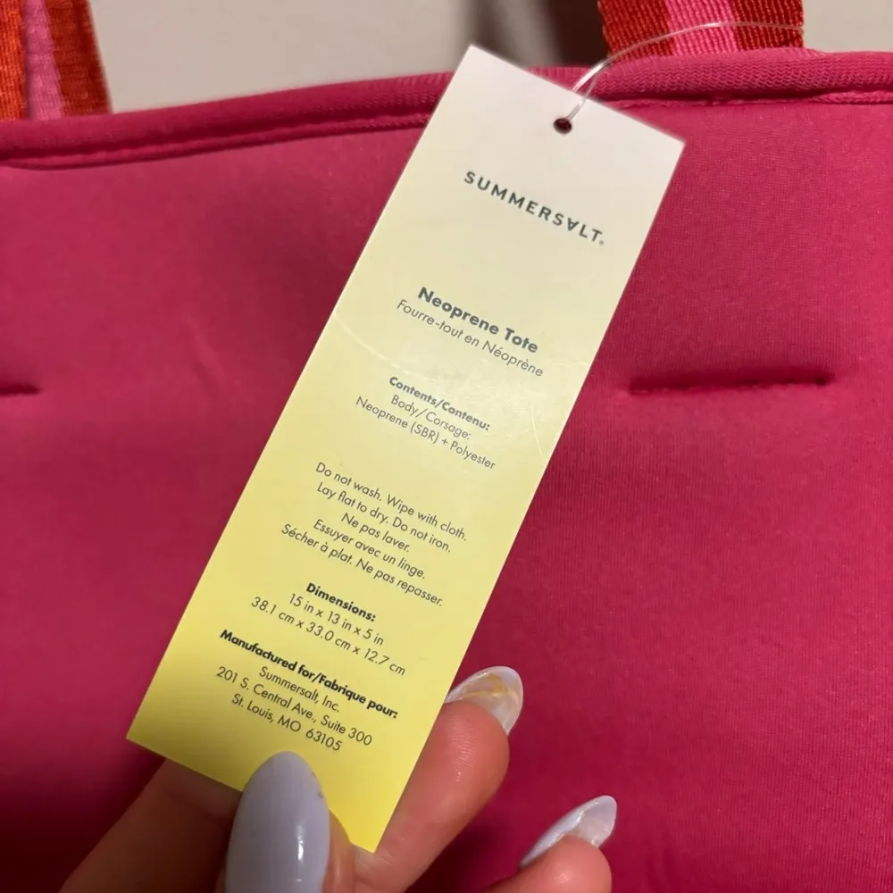 Summersalt NWT  Neoprene Beach Tote in Pink/Red - Image 7