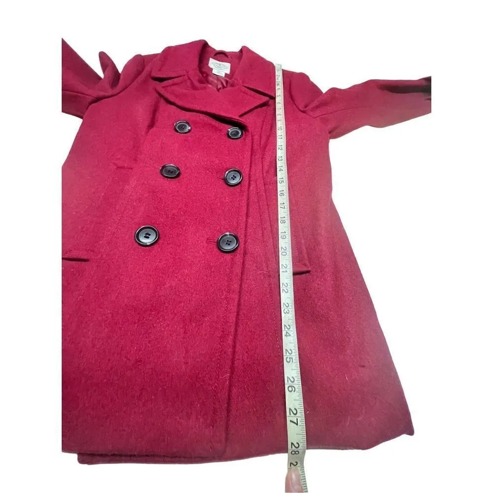 St. John’s Bay * Burgundy * Wool Blend * Double breasted ￼* Pea Coat * Sz PM NWO - Image 6