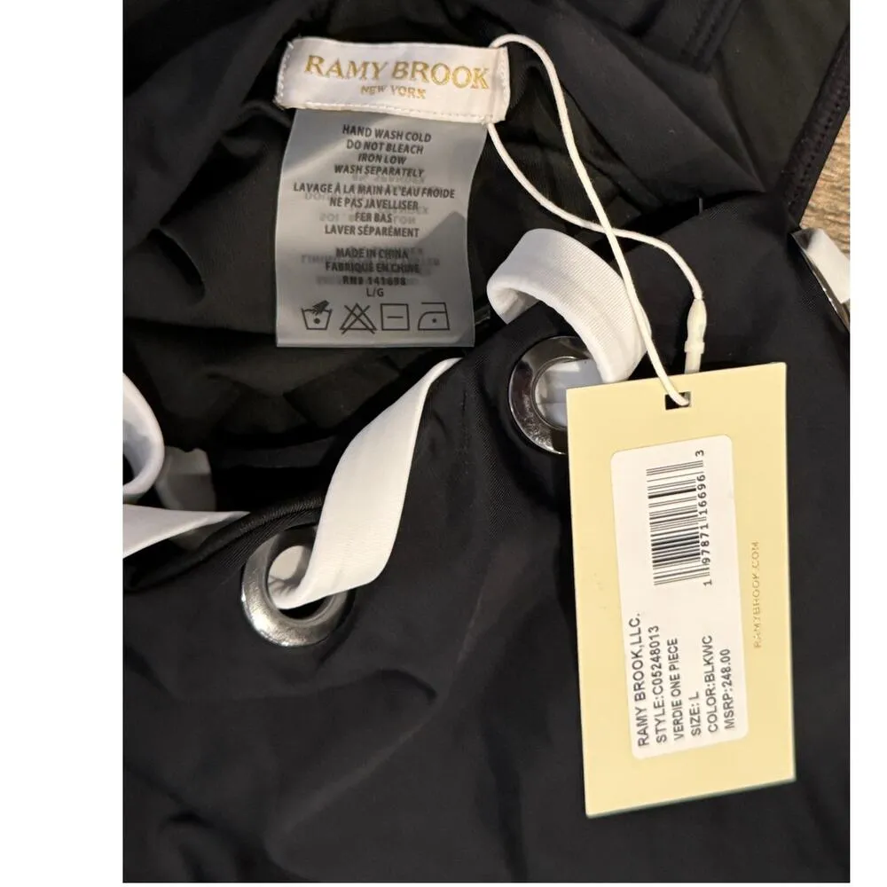 NWT Ramy Brook Verdie Lace-Up One-Shoulder One-Piece Swimsuit Size Large - Image 7