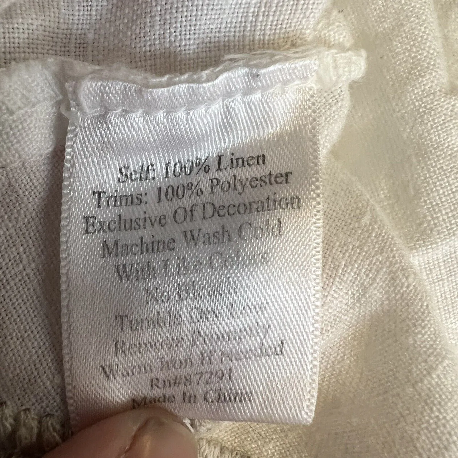 Johnny Was‎ JW Los Angeles White Linen Skirt Embroidered Small - Image 4