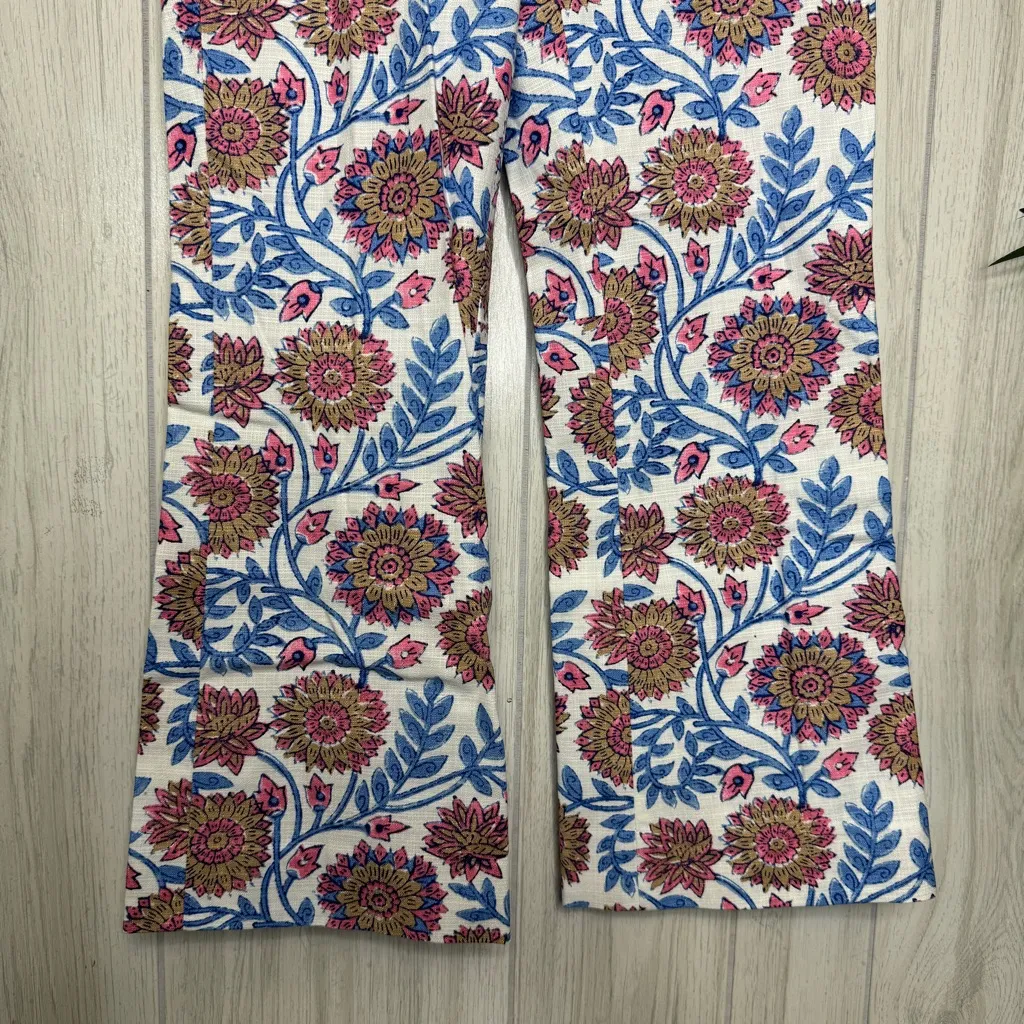 NEW J. Crew Hayden Cropped Kick Flare Pant in Floral Vine Block Print size 0 NWT - Image 6