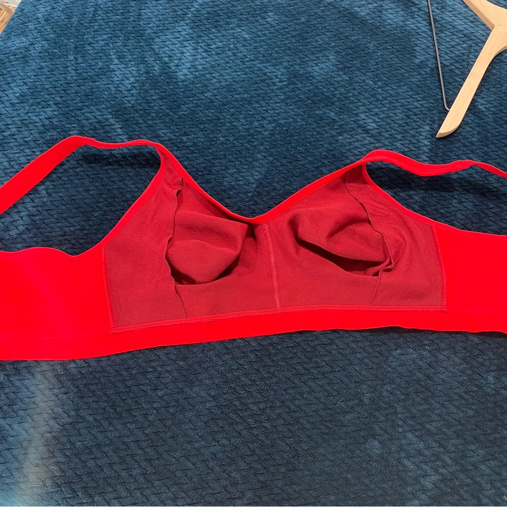 Cacique Red Lace Cotton Unlined Full Coverage Underwire‎ Lace Bow Bra Size 42DD - Image 12