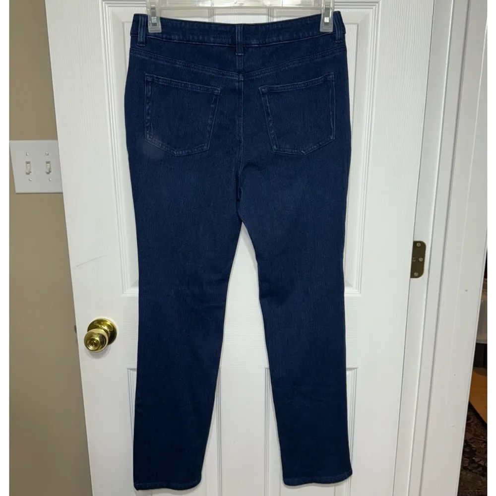 Belle by Kim Gravel Reg Flexibelle Kickity Split Straight Jean Dark Indigo Sz 8 Blue - Image 2