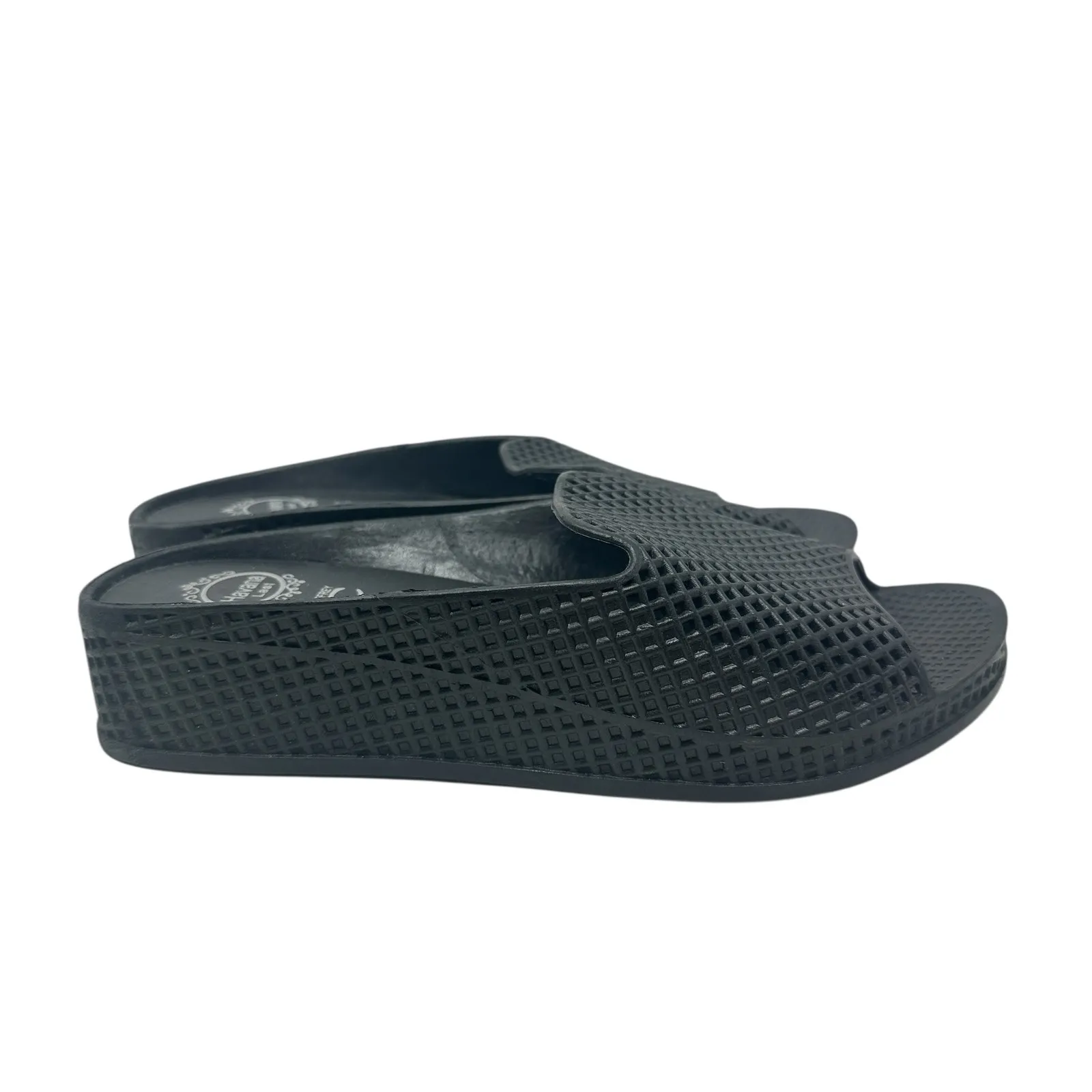 Jeffrey Campbell Last Fling Sandals Slide Perforated‎ Rubber Black Size US 8 - Image 5