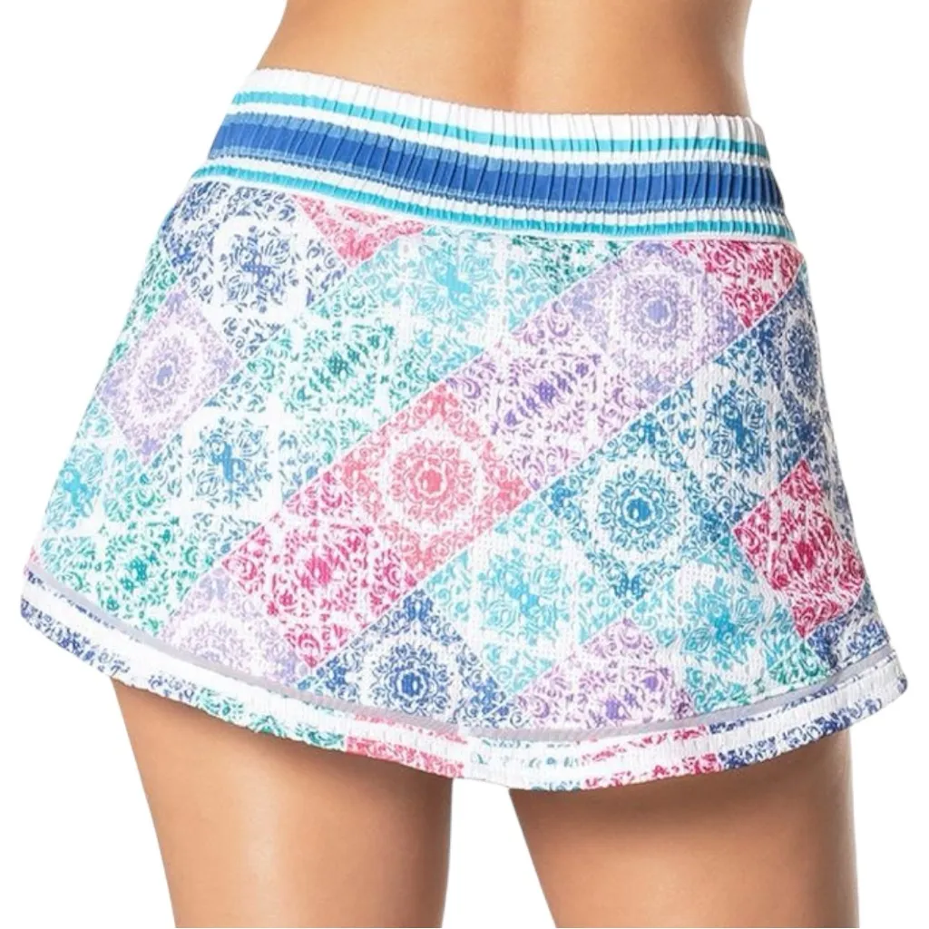 Lucky in Love Women’s Size XS Multicolor Lisbon High Waisted Tennis Skort Pink - Image 3