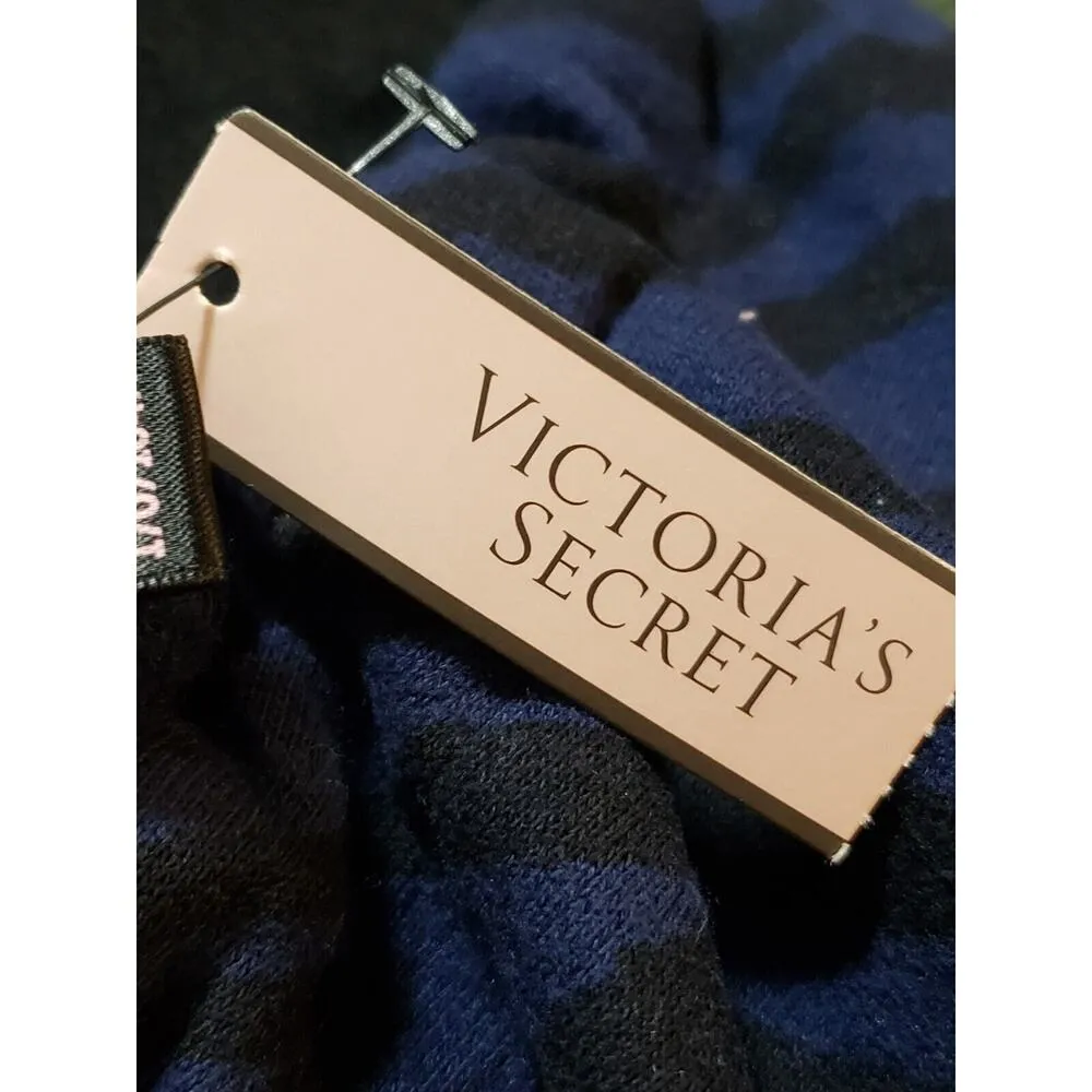 Victoria's Secret Women's Blue Zebra Print Drop Shoulder Hooded Sweater Large - Image 8