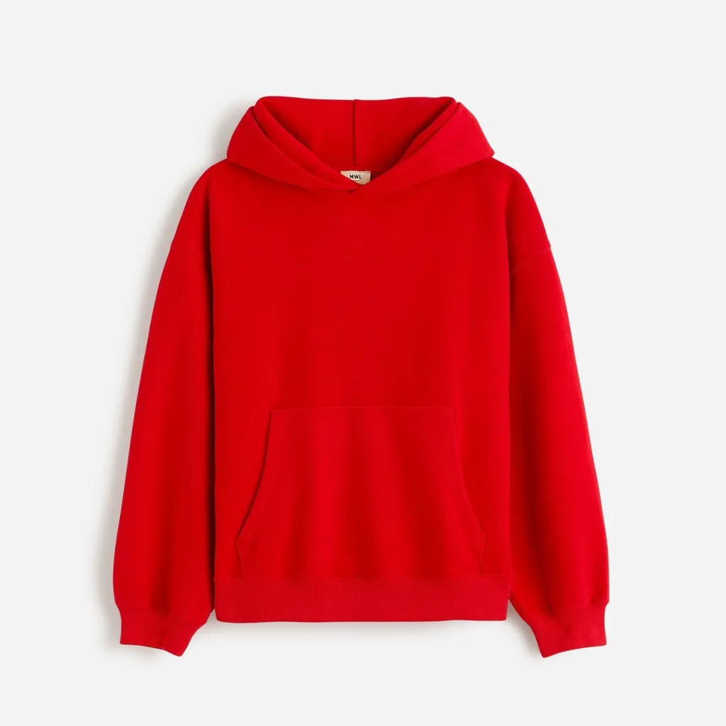 Madewell midweight hoodie sweatshirt size L bright cherry - Image 3