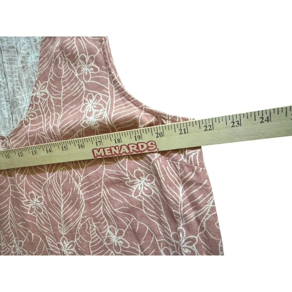Orvis Linen Knee Length XL Pink Tropical Summer Sleeveless X Large Pockets NEW - Image 7