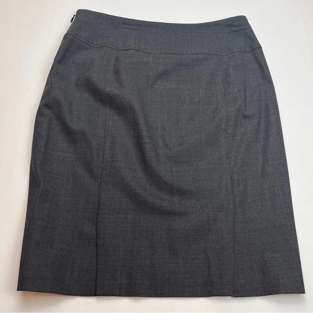 Elie Tahari Womens Size 2 Grey Gray Wool Blend Skirt Preppy Office Professional - Image 5