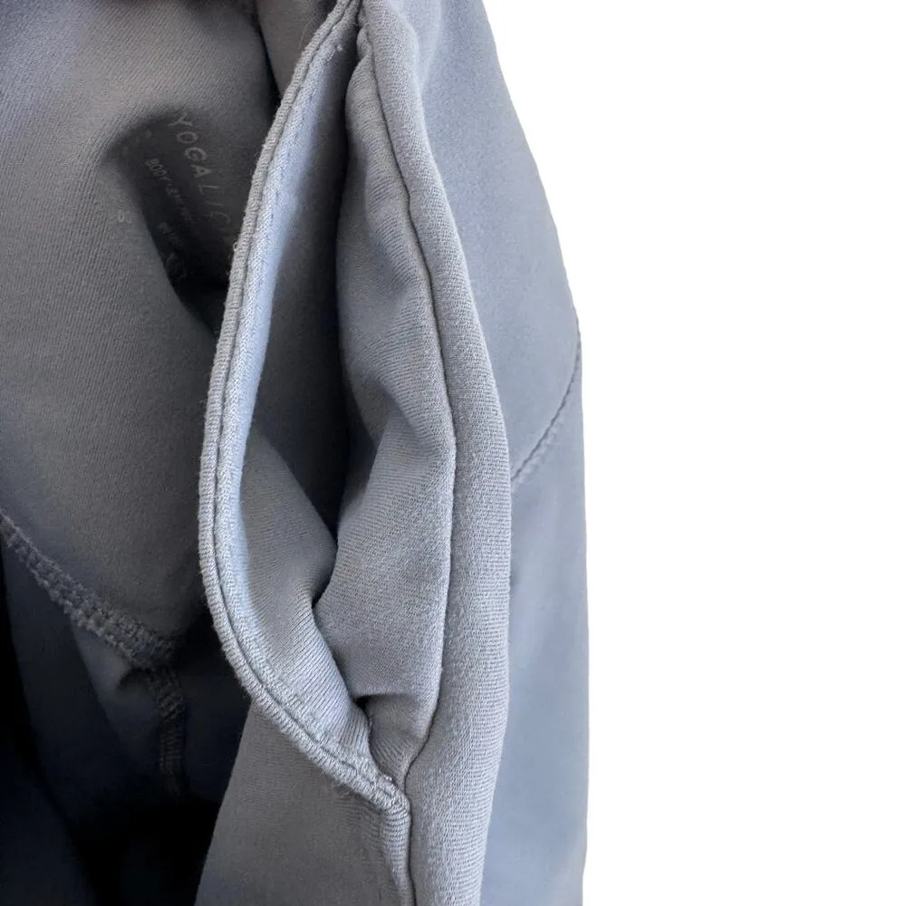 Yogalicious Lux Gray Cropped Elastic Waist Skinny Cropped Strappy Leggings Sz S - Image 4