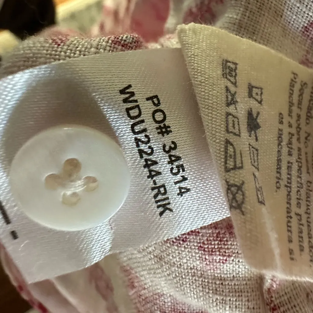 Faherty  Pink and Cream Textured Fabric - Image 5